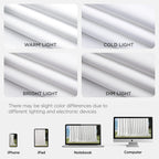Joydeco White Curtains Backdrop for Wedding Parties, Photo Backdrop Curtains for Wedding Decorations Birthday, Wrinkle Free Polyester 5ft x 10ft Fabric Drape 2 Panels with Rod Pockets