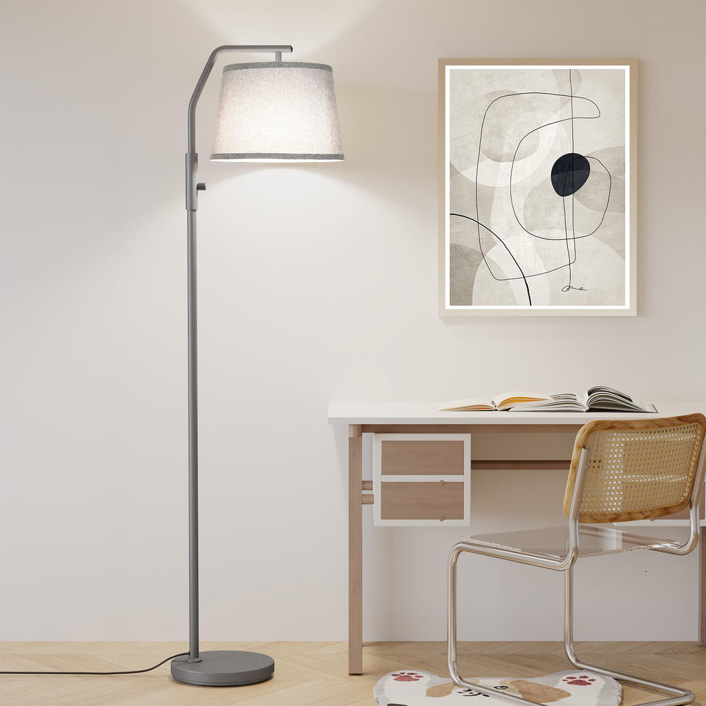 SUNMORY Floor Lamps for Living Room, 12W Bulb Included, Tall Lamp for Bedroom with Adjustable Head, Modern Standing Lamp, 0-100% Dimmable Arc Floor Lamp for Dining Room Office Nursery, Galaxy Gray
