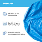Swimline 24 Feet Solid Round Above Ground Swimming Pool Overlap, Standard Gauge Liner, Vinyl, Easy Installation, Blue