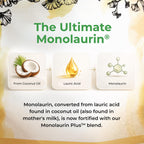 UltraLaurin® Monolaurin Supplement – 3,000 mg Coconut-Derived Pellets for Immune & Gut Health Support, Digestive Wellness – 7 oz - 66 Servings – Vegan, Non-GMO, Natural Immune & Digestive Support
