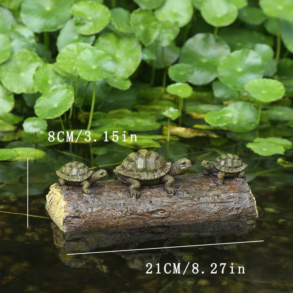 Generic Three Turtle Floating Sculptures - Pond Decoration, Green Resin Turtle Statue, Water Landscape Garden Floating Decoration