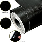 DESOMINOR 27FT Black Border Peel &Stick Black Wood Grain Wallpaper Border Removable Waterproof Bathroom Mirror Frame Sticker (Yellow, 3.2'' x 324'')