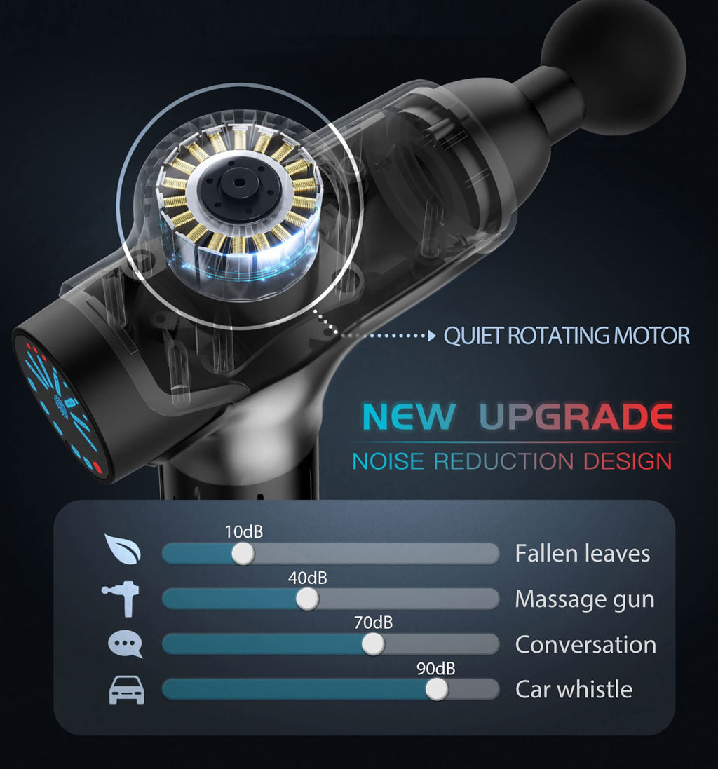 Massage Gun Deep Tissue Percussion Muscle Massage Gun for Athletes,Super Quiet Portable Electric Sport Massager,Handheld Deep Tissue Massager of Y8 Pro Max (Gray)