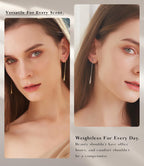 Raneecoco 14K Gold Plated Teardrop Dangle Earrings for Women Yellow