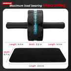 VINSGUIR Ab Roller Wheel, Abs & Core Workout Equipment for Home Gym with Knee Pad Accessories, Abdominal Wheel for Full-body Strength Training (Lake Blue and Blak)