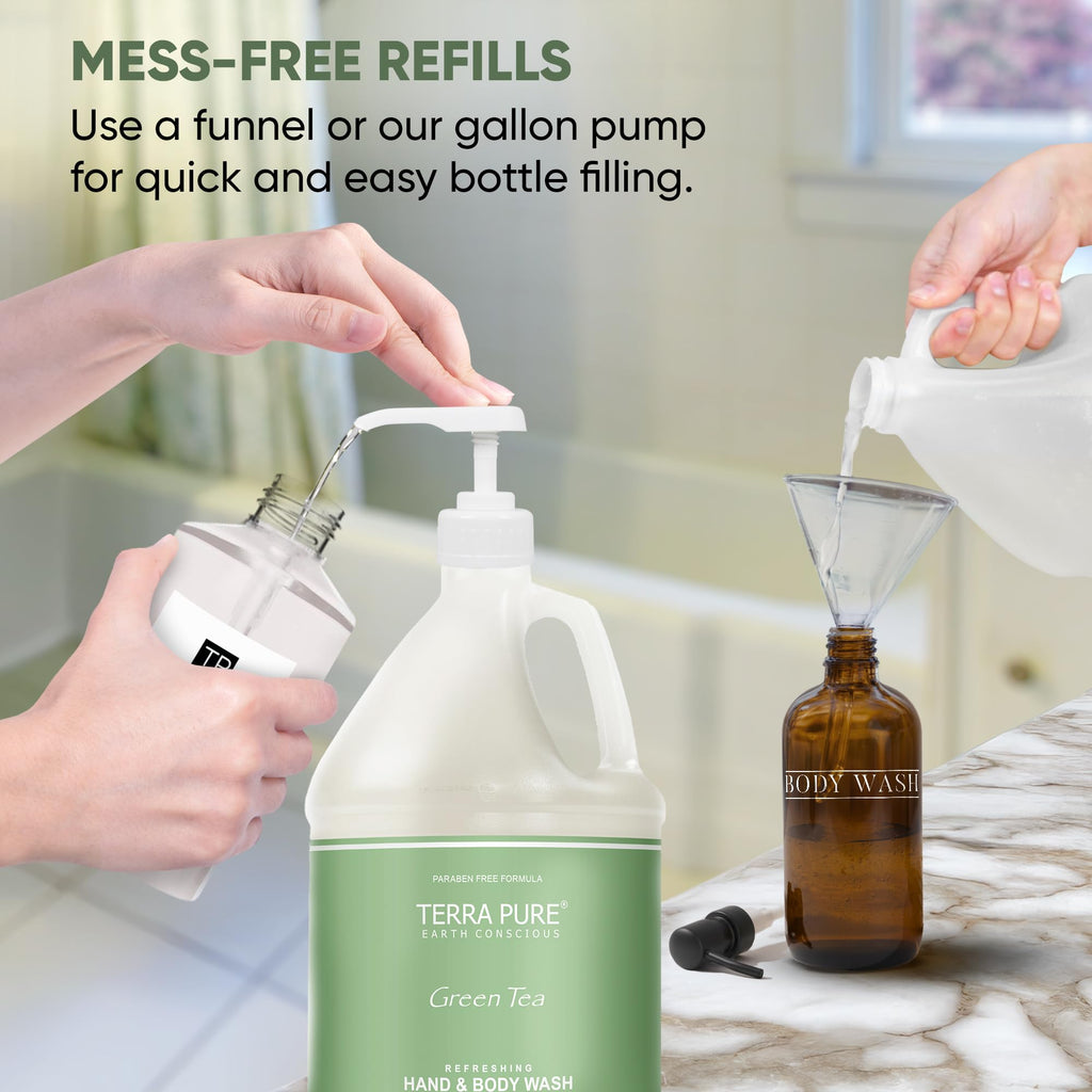 Terra Pure Hotel Hand & Body Wash Soap | Four Gallons | Designed to Refill Soap Dispensers (Set of 4)