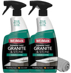 Weiman Disinfectant Granite Daily Clean & Shine (2 Pack with Polishing Cloth) Safely Clean Disinfect and Shine Granite Marble Soapstone Quartz Quartzite Slate Limestone Corian Laminate Tile Countertop