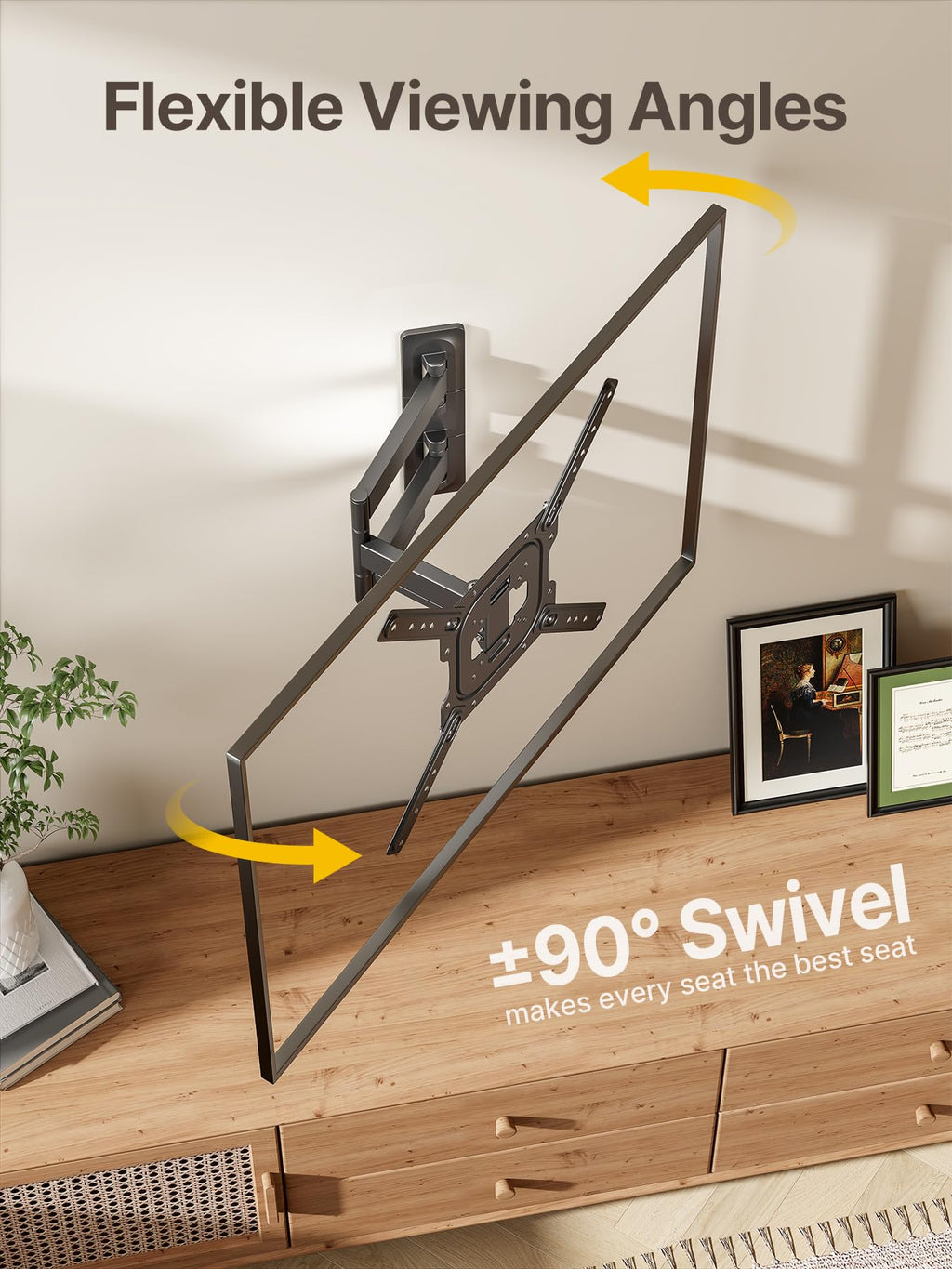 monTEK Full Motion TV Wall Mount Bracket for 23-65 Inch TVs up to 77 lb