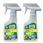FIT Organic Fruit and Vegetable Wash Spray – USDA Certified Organic & Kosher Produce Cleaner – Removes 98% Pesticides, Waxes & Contaminants–Family & Pet Safe, Natural & Chemical-Free–12 Fl Oz (2-Pack)