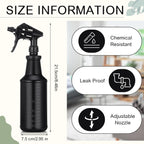 Honeydak 34 oz 3 Pack Spray Bottles for Cleaning Heavy Duty, Black