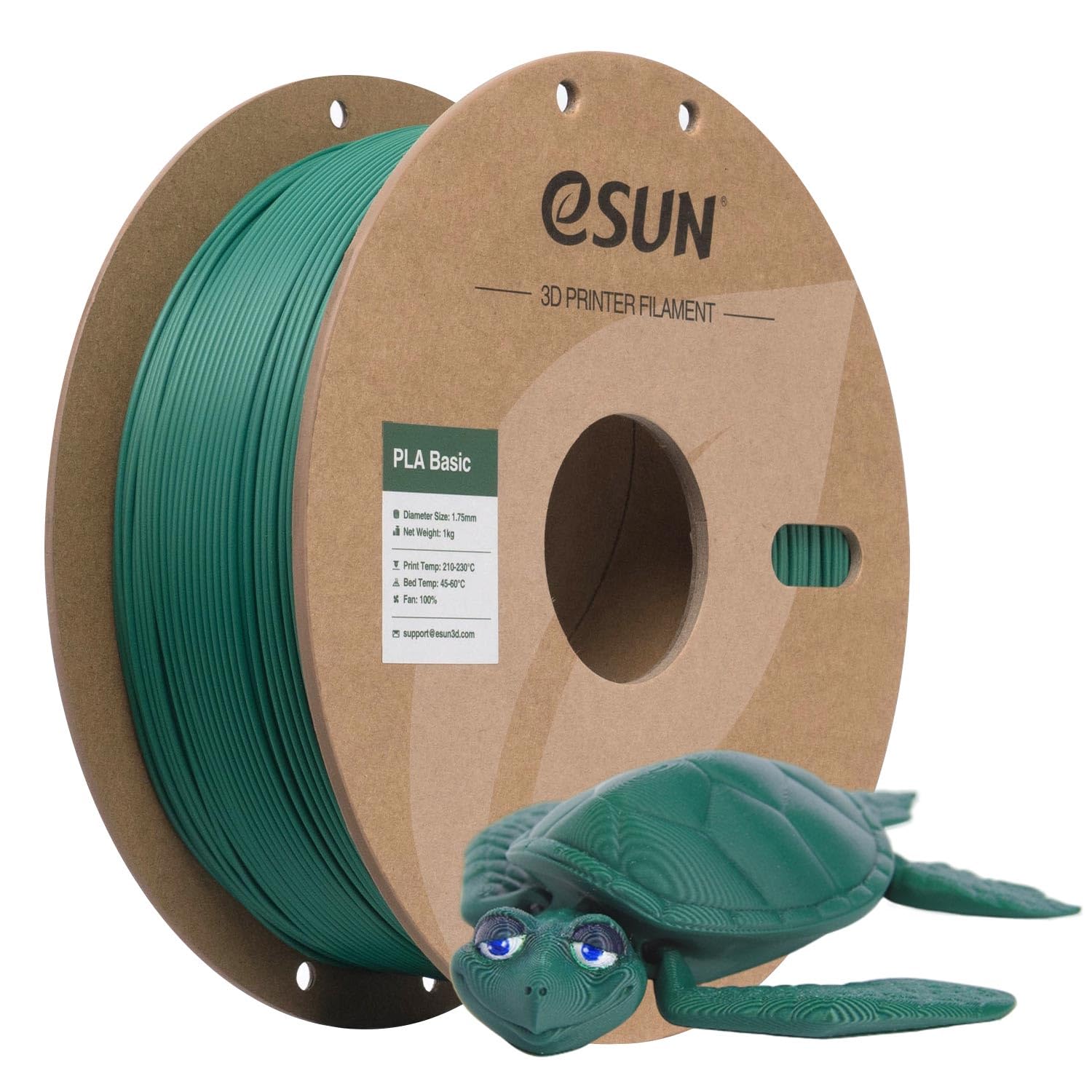 eSUN PLA Basic Filament 1.75mm Holly Green, 1KG Spool (2.2 LBS)