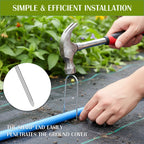 Whonline 200 Pack Landscape Staples, 6 Inch Round-top Garden Stakes