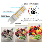 Ralbay 6-Pack Dimmable G9 LED Bulbs 9W 6000K White Light, 900LM Ultra Bright Creates Cozy Warm Glow, Wide Dimmer Compatible for Bedroom Living Room Lamp
