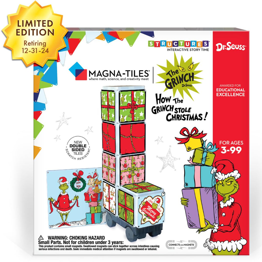 CreateOn Magna-Tiles Limited Edition How The Grinch Stole Christmas Structure Set, Magnetic Building Tiles Making Learning Fun and Hands-On, Educational Toy for Kids Ages 3 Years +