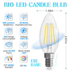 GvvooHome Candelabra Bulb, E12 LED Bulb 40 watt Equivalent, 5000K Daylight