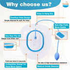 Pochik Sitz Bath for Toilet Seat Hemorrhoids and Postpartum Care, Yoni Steam Seat, Perineal Soaking, Collapsible, Flusher Hose, Drain Holes, Wider Seating Area - Blue