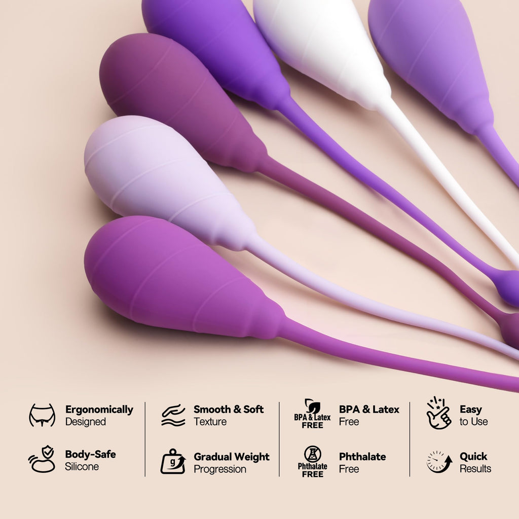 Tracy's Dog Kegel Weights System - Progressive Strength Training Set of 6 Premium Silicone Balls for Women Pelvic Floor Exercise, Ergonomic Design, for Beginners & Advanced, Olin