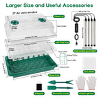 BlumWay Seed Starter Tray with Grow Light, Humidity Dome, 2 Pack 80 Cells