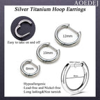 AOEDEJ G23 Titanium Hoop Earrings 18G Small Huggie Hoop Earrings