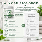 FRESORA Oral Probiotics, with K12 & M18, Oral Probiotics for Mouth Bad Breath for Adults, Sugar-Free Mint Lozenges for Oral Microbiome Balance, Defends Against Bad Breath & Dental Problems, 60 Count