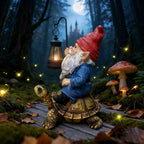 Outdoor Garden Gnome Statue, Solar Light Gnomes Statues Decoration for Yard