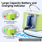Portable Air Pump for Inflatables, 4.5kPa Mini Air Mattress Pump with Camping Light, 2400mAh Battery Rechargeable Air Pump for Pool Floats, Sleeping Pads, Swimming Ring, Vacuum Storage Bags, Green