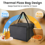 Bodaon Pizza Bags for Delivery, 24" x 24" x 14" Insulated Pizza Bag, Black