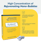 Researched Nutritionals H2 Absorb Molecular Hydrogen Tablets - Instant Hydrogenated Water & Antioxidant Supplement - Rejuvenating Drink to Promote Energy & Healthy Aging (60 Tablets)