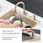 GAGALIFE Kitchen Sink Soap Dispenser - Sink Soap Dispenser Pump with 40" Silicone Extension Tube Kit (Brushed Nickel), Say Goodbye to Frequent Refills G026BN