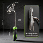 Garden Tools, 2-in-1 Hand Weeder Puller, Heavy Duty Stainless Steel Gardening Hand Tool for Deep Root Removal, Ergonomic Non-Slip Weed Remover for Lawn Yard Garden, 1 Pack