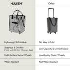(Large, Silver) Reusable Grocery Bag On Wheels, Shopping Trolley, Rolling Tote, Zipper Closure, Lightweight, Carries Up to 66 lb, Folds Flat, Unbreakable Handles