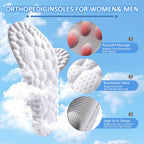 DWTWLE 4D Cloud Insoles for Men Memory Foam Cloud Insoles Super Soft Anti-Fatigue, Shock Absorption, Relieve Foot Pain (Gray, US 11-13)