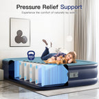 Lavisx Queen Air Mattress 18” with Built in Pump, 2 Mins High Speed Inflation Luxury Auto Stop Pump Blow Up Mattress Comfort Air Bed, Colchones Inflables