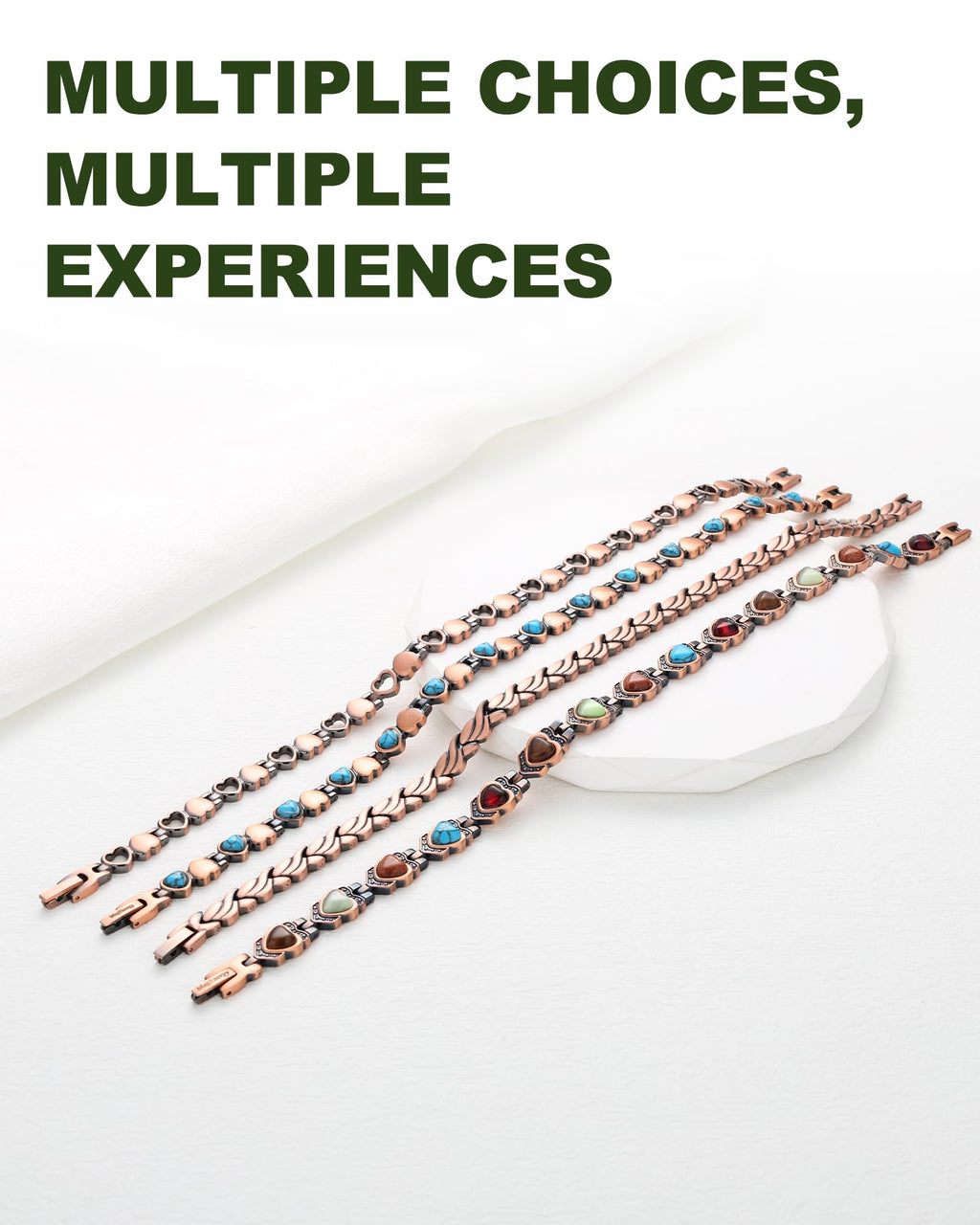 MagEnergy Copper Ankle Bracelet for Women-Lymphatic Drainage Ring-Turquoise