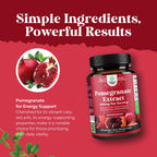 Advanced Antioxidant Superfood Pomegranate Supplement - Natural Pomegranate Extract Polyphenols Supplement for Heart Health and Joint Support - Reds Superfood Powder Capsules for Men and Women - 120ct