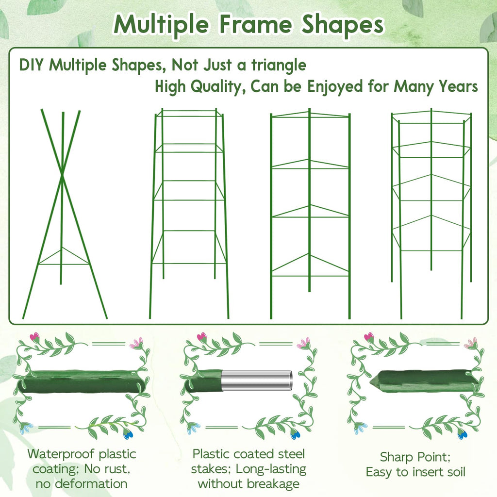 Riare 6 Pack 5.2 FT Tomato Cages for Garden, Heavy Duty Tomato Trellis