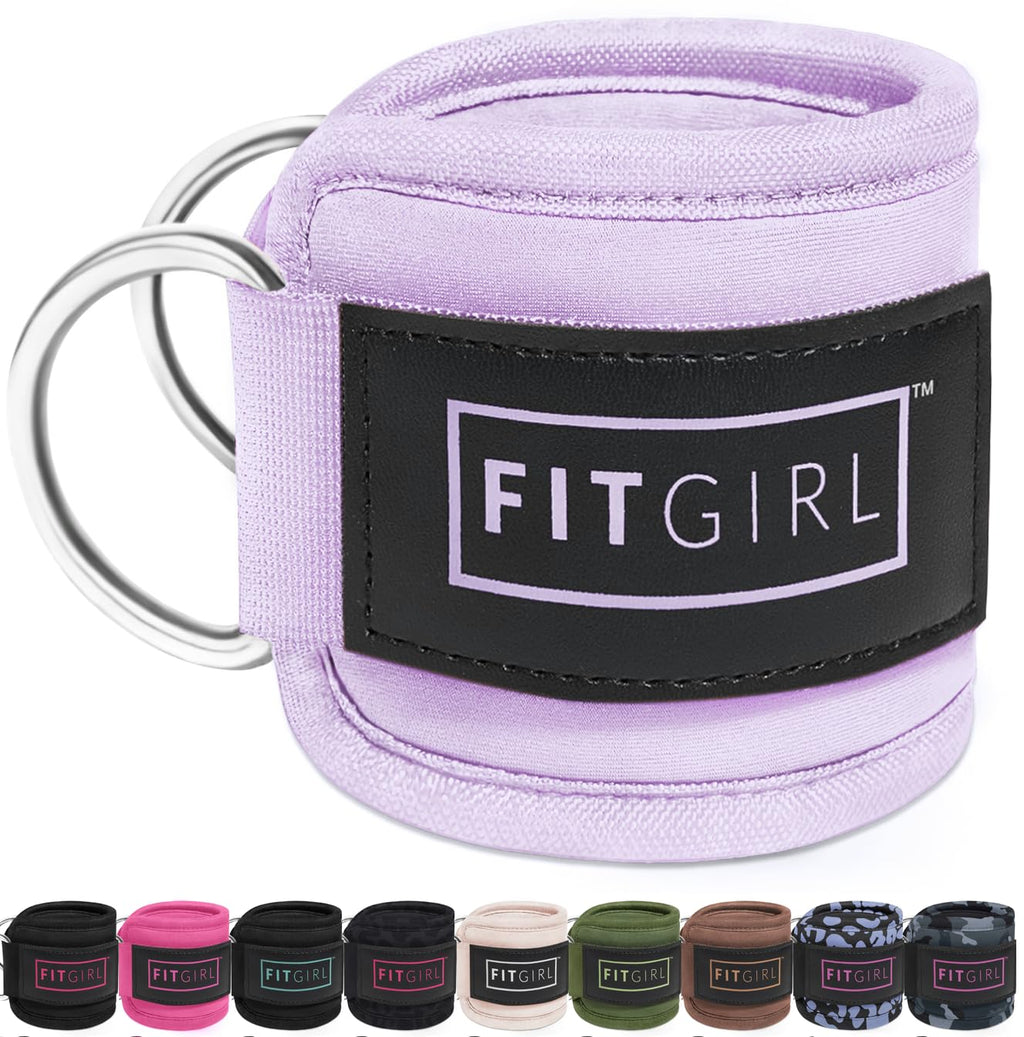 FITGIRL Ankle Strap for Cable Exercise Machines, Work Out Cuff Attachment for Home & Gym, Glute Workouts - Kickbacks, Leg Extensions, Hip Abductors, for Exercise Attachments - Light Purple - 1 Pack