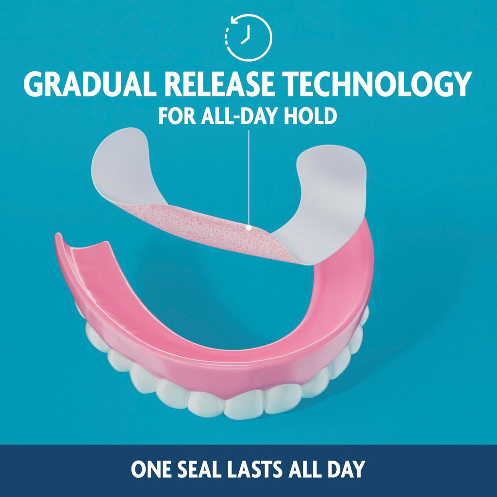 Sea Bond Secure Denture Adhesive Seals, Original Lowers, Zinc-Free, All-Day-Hold, Mess-Free, 15 Count (Pack of 1)