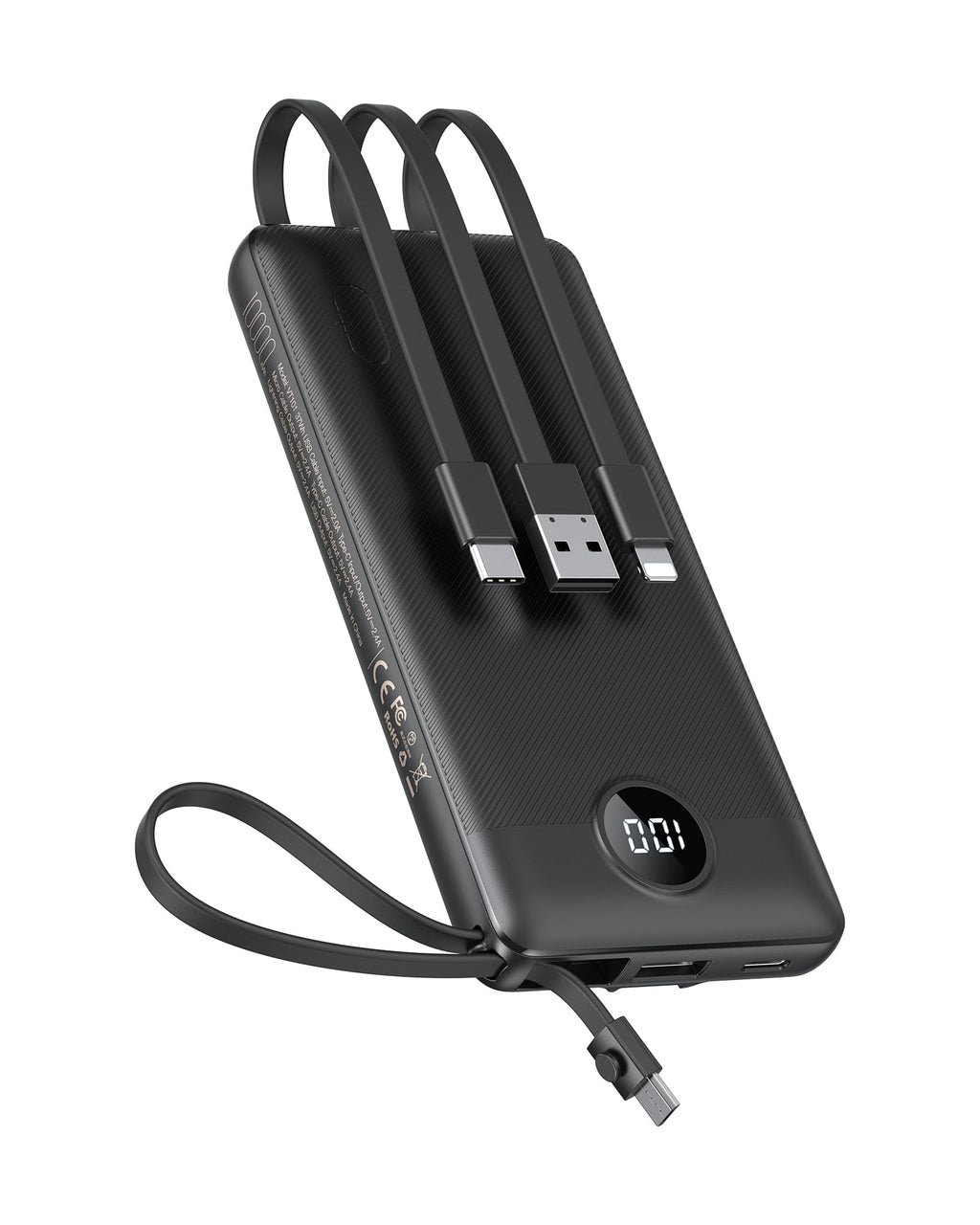 VEEKTOMX 10000mAh Portable Charger with 4 Built-in Cables