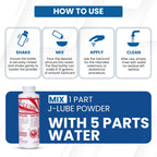 JorVet J-Lube Powder Lubricant | Easy-Mix Formula, Non-Irritating & Mess-Free | 10oz Bottle Makes 6-8 Gallons | Trusted for Veterinary & Obstetrical Use | Safe, Smooth & Easy to Clean | Red White