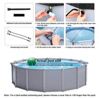 SAFANA 10FT Pool Covers for Above Ground Pools, Round Swimming Pool Cover [Upgrade 420D Thicker] Protective Leaf Cover with Reflective Strip, Tear Resistant Durability Fabric, UV Resistance, Black