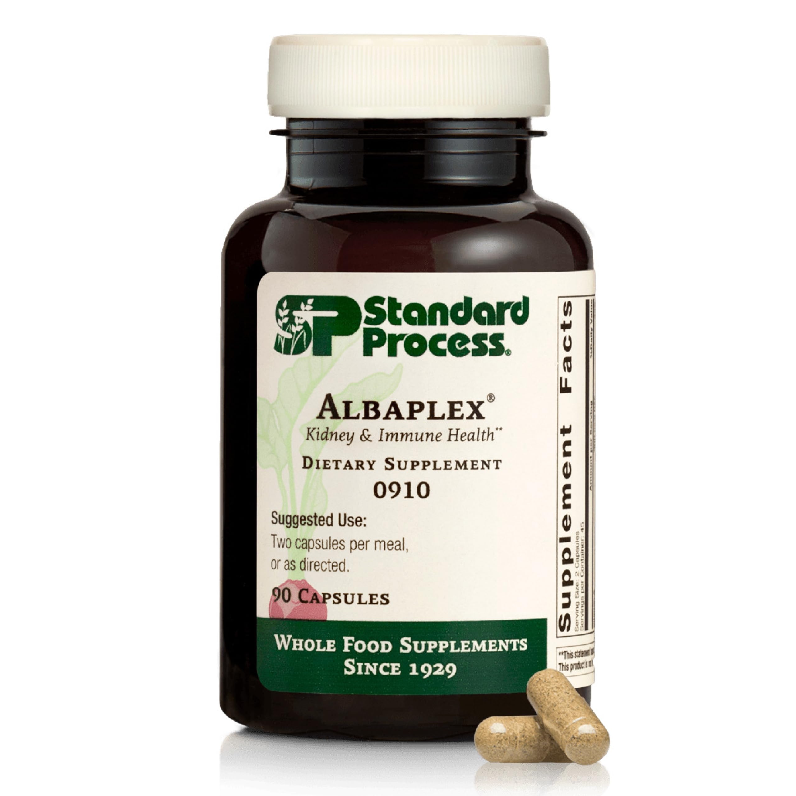Standard Process Albaplex - Liver & Immune Health Dietary Supplement - Contains Vitamins A, B6 & C - Non-Dairy- 90 Capsules (45 Servings)