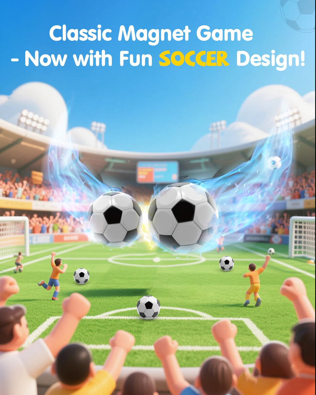 Nevzan Soccer Magnetic Game with String & 20 Football-Shaped Stones