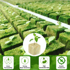 Legigo 1.5 Inch Rockwool Cubes for Hydroponics Seed Starter, Rock Wool Planting Cubes Hydroponic Garden Grow Plugs for Soilless Cultivation Plants Cutting Germination Clone(4 Sheet, 196 Plugs)