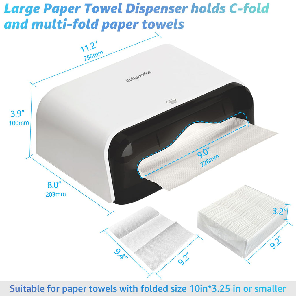 DUTYWORKS Multifold Paper Towel Dispenser Wall Mount, White