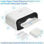 DUTYWORKS Multifold Paper Towel Dispenser Wall Mount, White