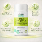 uvora Milk Thistle, Botanical Daily Wellness Formula with Turmeric, Inositol & Vitamin C, Vegetarian Capsules, 60 Count