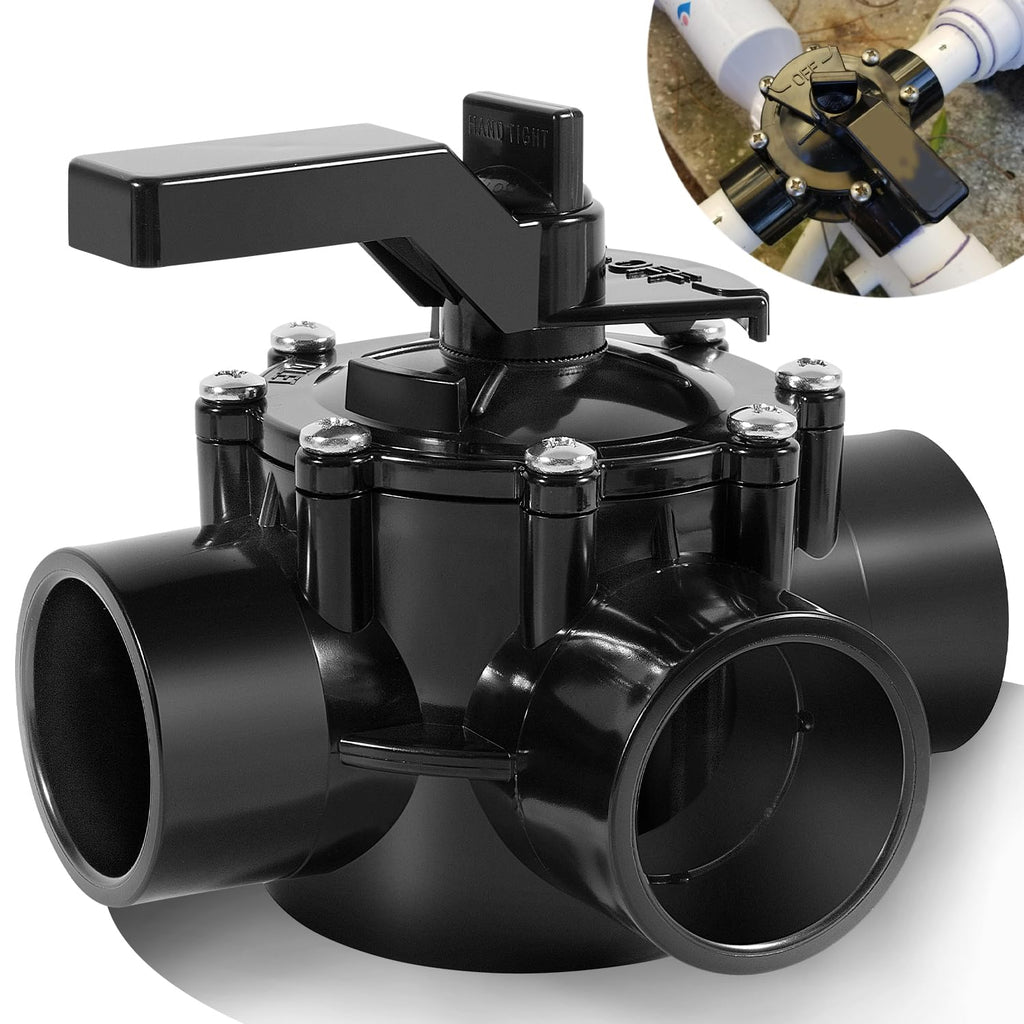 3 Way Pool Valve 1.5 Inch Replacement for Jandy 4715 Diverter Valve, 1-1/2 to 2-Inch, Used for Pools& Spas, Works with Heaters, Chemical Dispensers, and Salt Generators