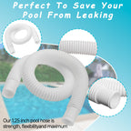 2 Pack 1-1/4 Inch x 3ft Foot Long White Above Ground Pool Flex Connection Hose with 2 Metal Clamps for Pump 330 GPH, 530 GPH, and 1,000 GPH Compatible with Intex Coleman Summer Waves Pool Skimmer