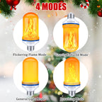 CPPSLEE Upgraded LED Flame Light Bulbs, 4 Modes Flickering Light Bulbs, E26 Base Fire Flame Bulb for Halloween Decorations Outdoor, Christmas Lights Patio Indoor Home Decor (Yellow, 2 Pack)
